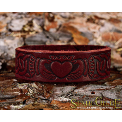  Leather Bracelet Cuff Wristband  Celtic Knotwork  Vikings Nordic Talisman Amulet  Carving Leather 